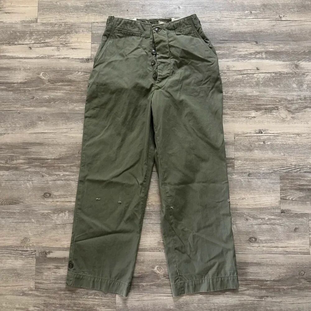 Vintage 40s WWII M-43 Military Trousers Size 30X30